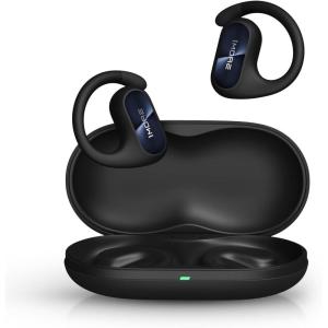 image1MORE Fit SE S30 Open Ear Headphones Wireless Bluetooth Headphones with 4 Microphones for Clear Calls Sports Earbuds Split Design with Earhooks IPX5 30Hour Playtime 53 Black EF606