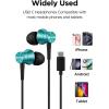 image1MORE 2Pack PistonFit Headphones USBC in Ear Ear Buds with Mic Wired Earbuds Noise Isolation Control Button Comfortable Earphones for iPhone 171615SamsungTablet SilverBlue