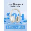 image1MORE Wireless Bluetooth Noisecanceling Headphones  HQ31 SonoFlow SE OverEar Headphones with HiRes Audio 90H Playtime Clear Calls Preset EQ Via App Comfort for Home Office TravelPinkOat White